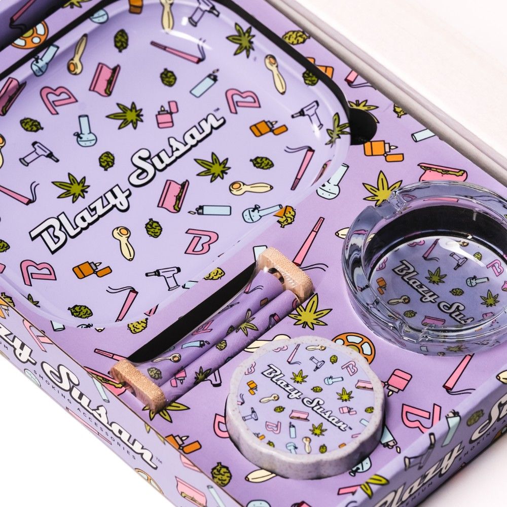 Blazy Susan | 4pc SMOKER&#39;S KIT, Style: Purple 420