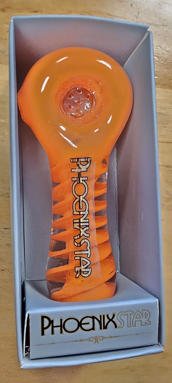 Phoenix Star | 4&quot; American Rod Spiral | 7 Hole Built-In Screen, Color: Orange