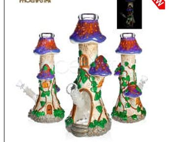Purple Bliss Mushroom House Bong - Unique Glass Water Pipe | wesellbongs.com