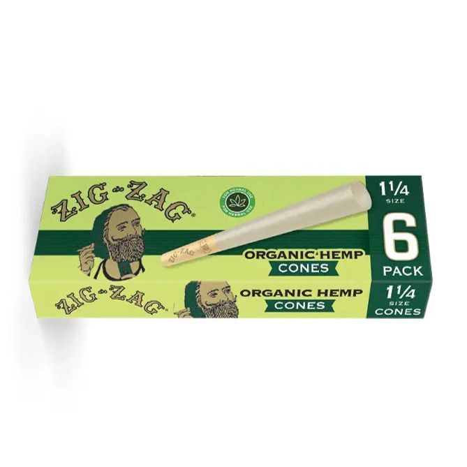 Zig Zag | 1 1/4 | Organic Hemp Cones | 6pk