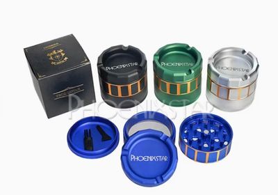 ALL-IN-ONE | Phoenix Star | 4pc Grinder &amp; Joint Holder