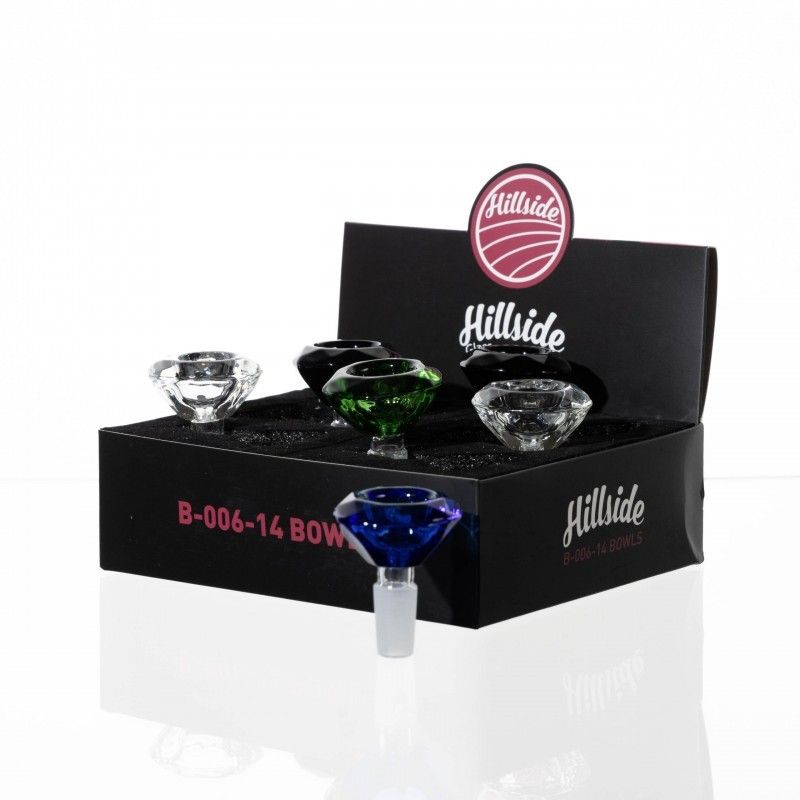 Hillside Glass | Diamond Cut Bowl | 14mm | 1pc