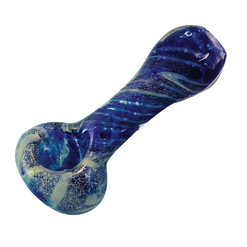 Twisted Dusk Frit Glass Spoon Pipe | 4&quot;