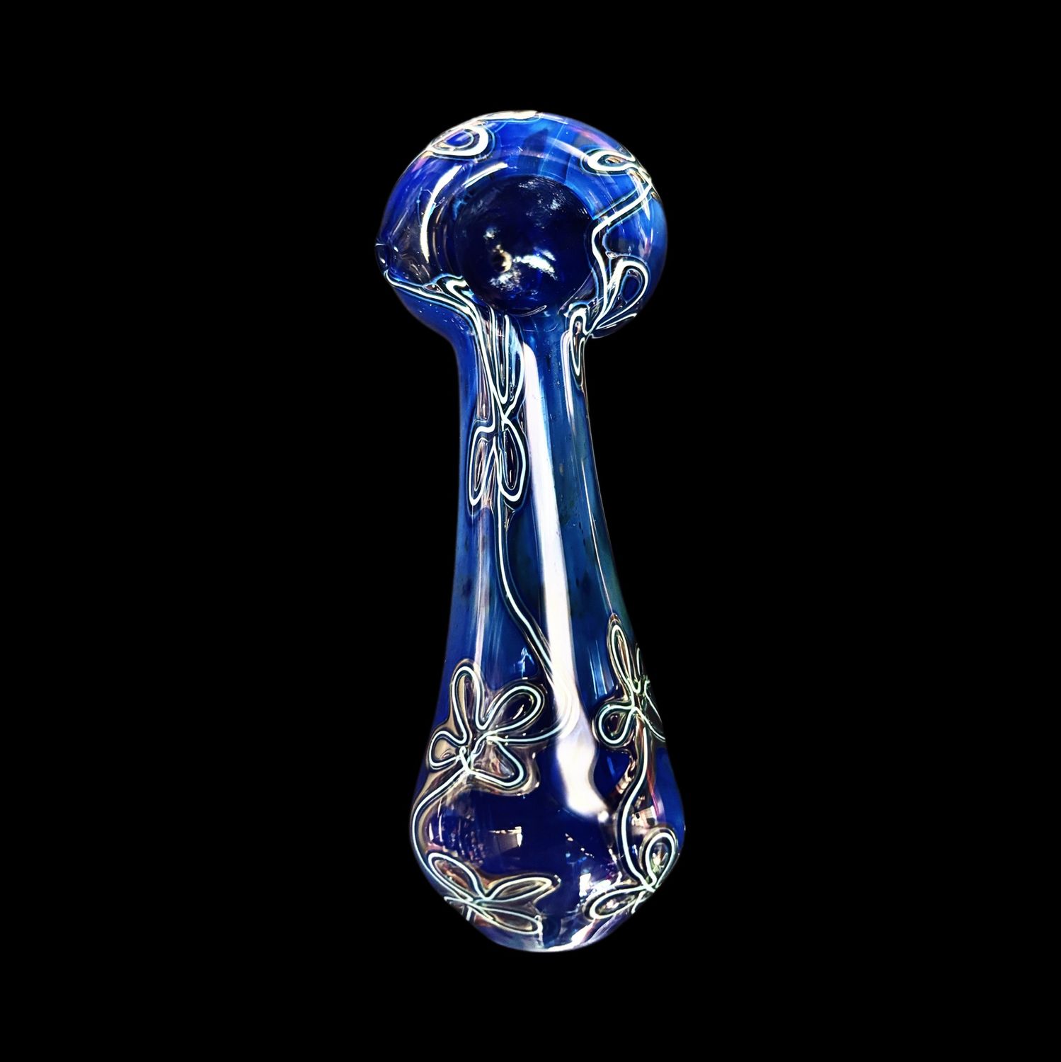 Trippy Floral Glass Spoon Hand Pipe