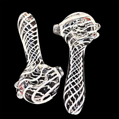 UV Candy Stripe Spoon Hand Pipe 4.5&quot;