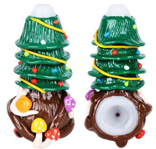 Xmas Shroom Tree Spoon Hand Pipe