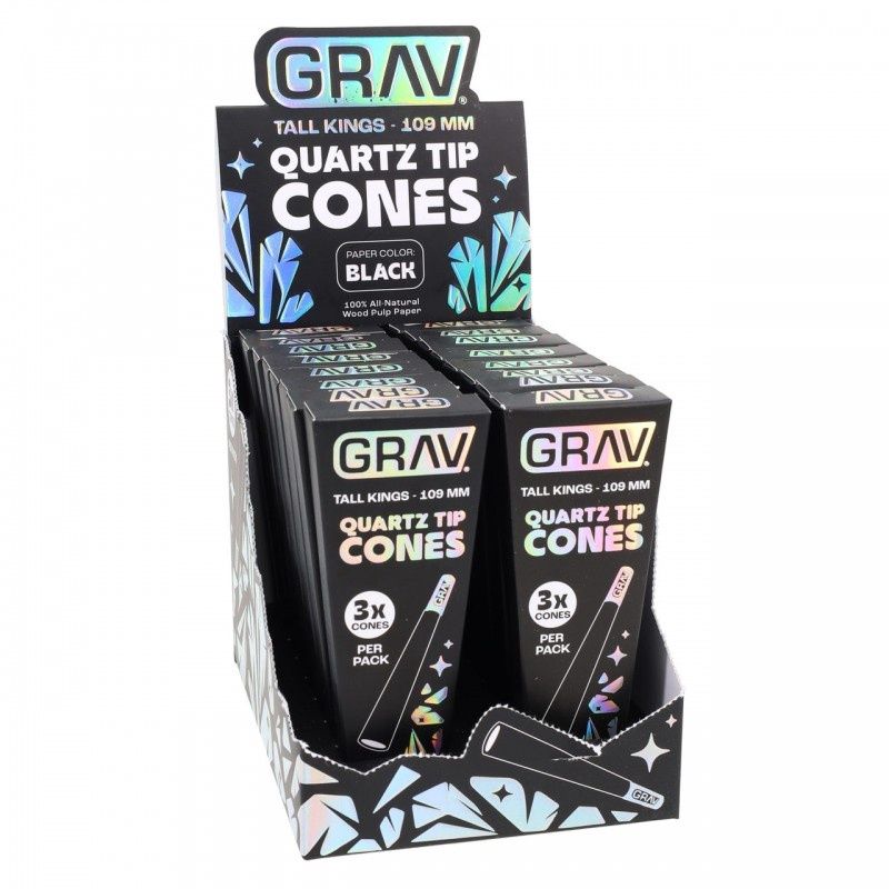 GRAV® | Tall King 109mm | Quartz Tip Cones | 3pk, Type: Tall King (Black)