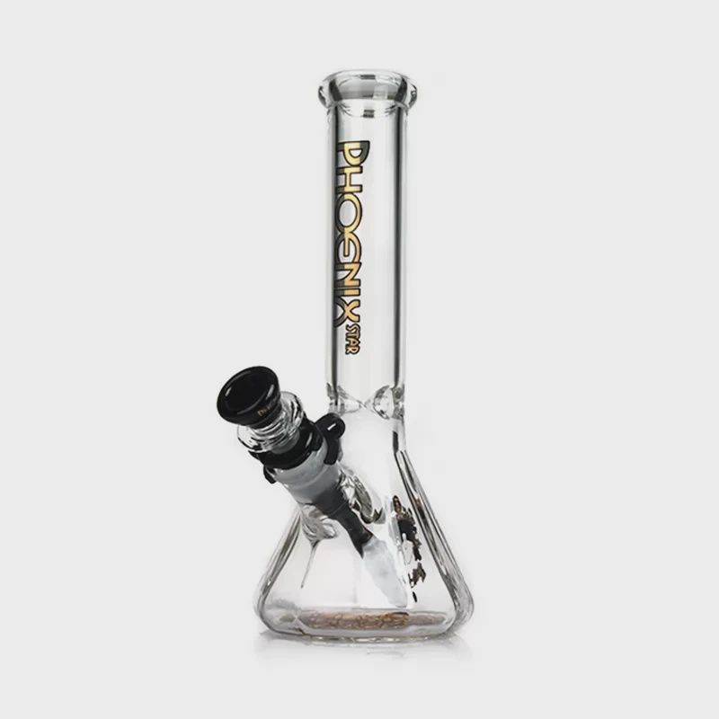 Phoenix Star| Hexagon Base | Beaker w/ Matching Stem &amp; Bowl, Color: Black