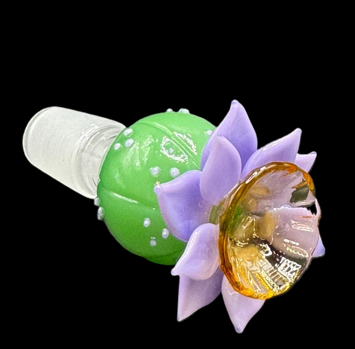 Cactus Flower Bong Bowl Piece, Color: Purple, Size: 14mm