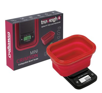 Truweigh | Mini Crimson | Collapsible Bowl Scale | 100g x 0.01g
