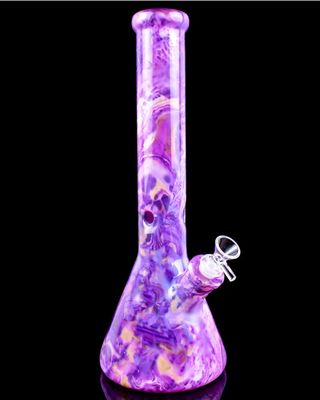 16" Rainbow Marble Beaker Bong