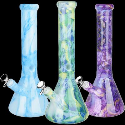 16" Rainbow Marble Beaker Bong