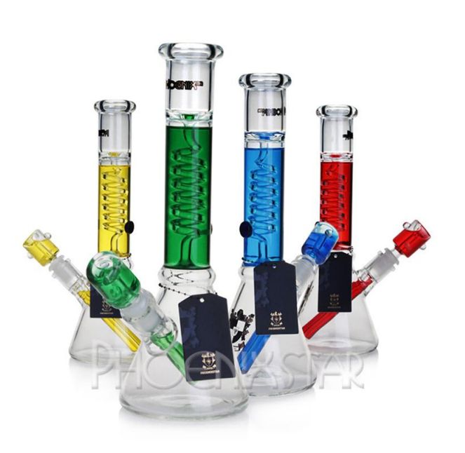 12" Glycerin Coil Beaker with Glycerin Downstem and Bowl