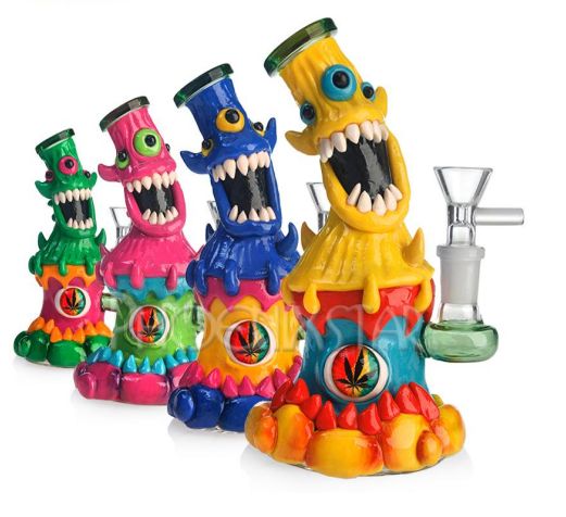 7" Monster Bong w/ Pot Leaf