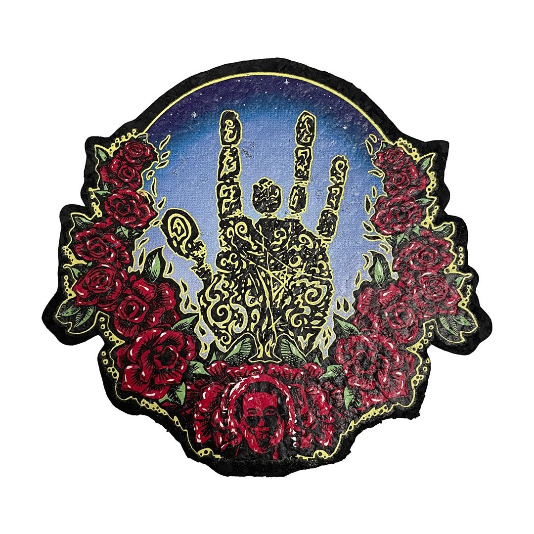 10" Jerry Garcia Rose Wreath Dab Mat - Iconic Grateful Dead Art
