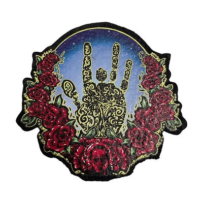 10" Jerry Garcia Rose Wreath Dab Mat - Iconic Grateful Dead Art