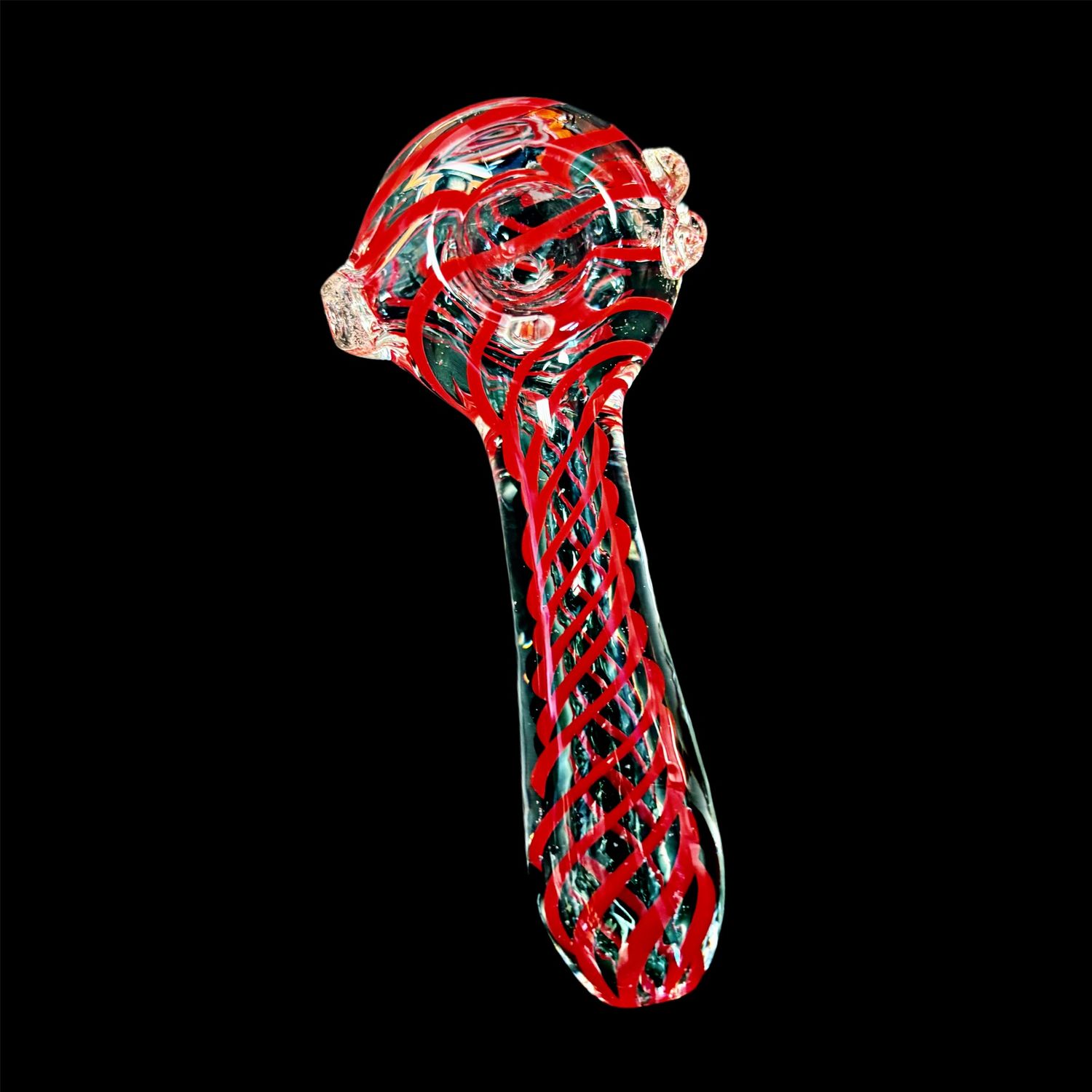 Pulsar | UV | Candy Stripe | Spoon | Hand Pipe | 4.5", Color: red