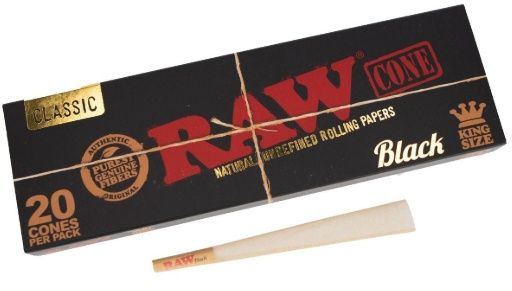 Raw | King Size | Cones | 20pc, Type: Black
