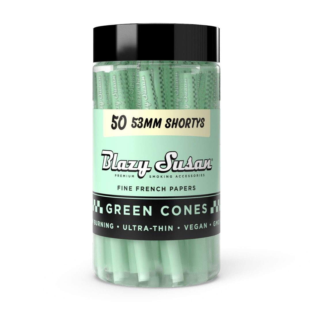 Blazy Susan | Green Paper Cones | 50ct, Size: Shorty