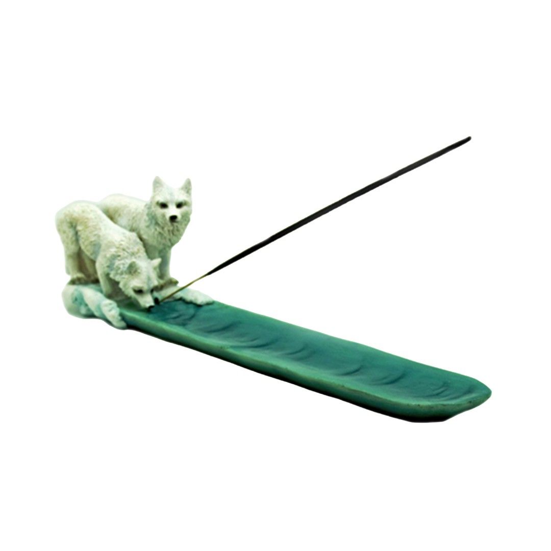 Fantasy Incense Burner | Wolves Drinking