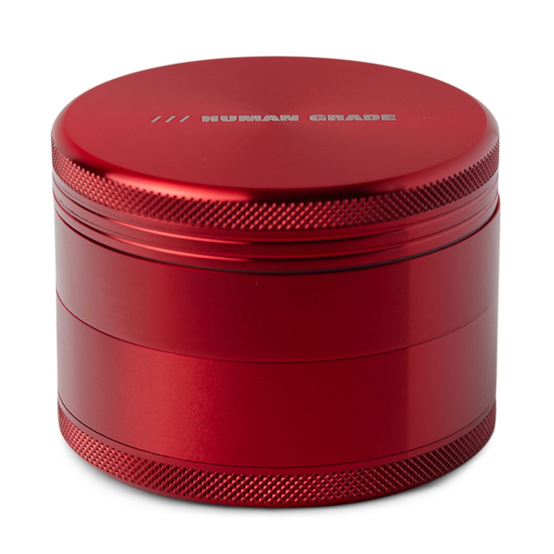 Human Grade | 2.5" Aluminum Grinder | 1B, Color: Red