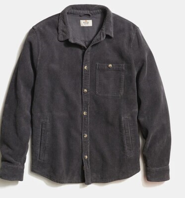 Max Broken In Corduroy Overshirt - Faded Black