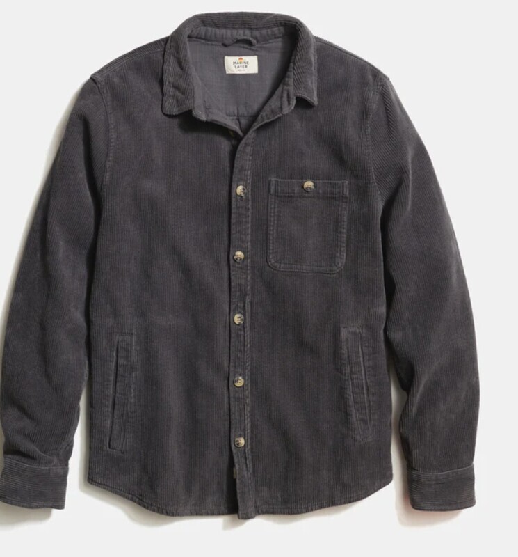 Max Broken In Corduroy Overshirt - Faded Black