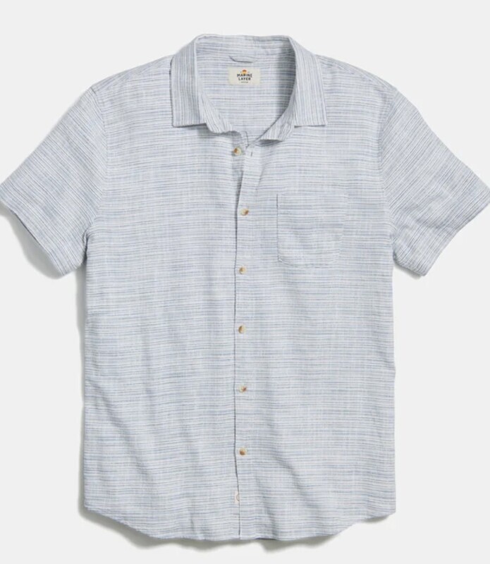 Marine Layer Stretch Selvage Mini Stripe Shirt
