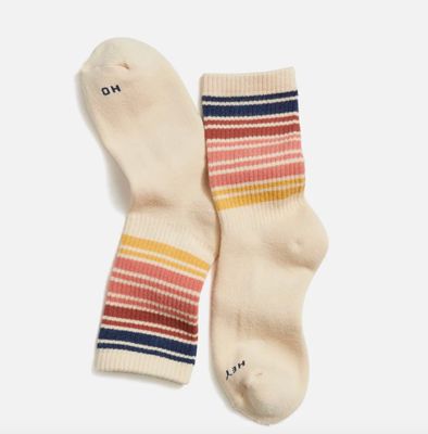 Gym Sock - Cream Sunset Stripe