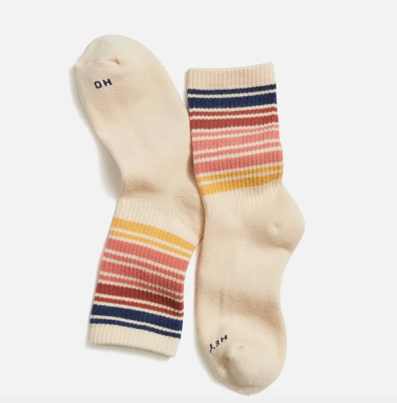 Gym Sock - Cream Sunset Stripe