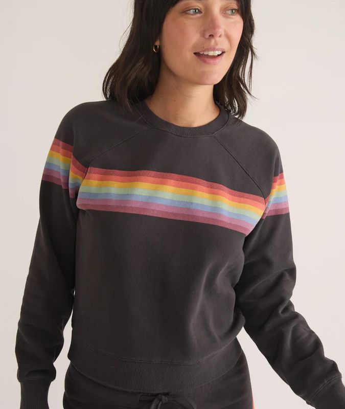Anytime Sweatshirt - Washed Black Stripe