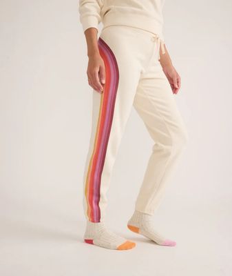 Anytime Sweatpant - Antique White Stripe