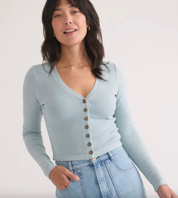 Lexi Rib Sun-In Button Through - Slate