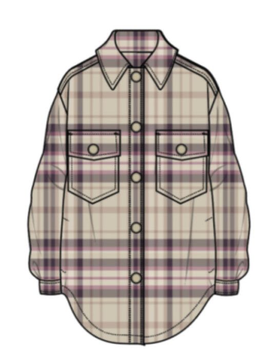 Bailey Flannel Shirt Jacket - Warm Plaid