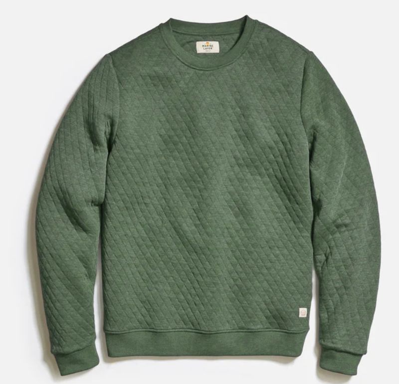 Corbet Quilted Crewneck - Olive