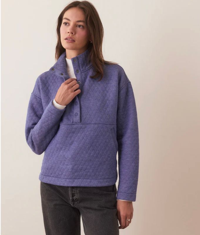 Marine Layer Corbet Funnel Neck Pullover - Artic Ice