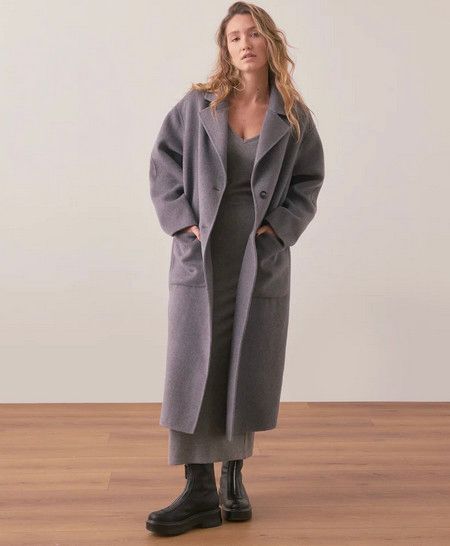 Marine Layer Colette Longline Coat - Grey Heather