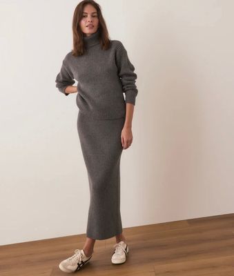 Marine Layer Isla Sweater Skirt - Charcoal