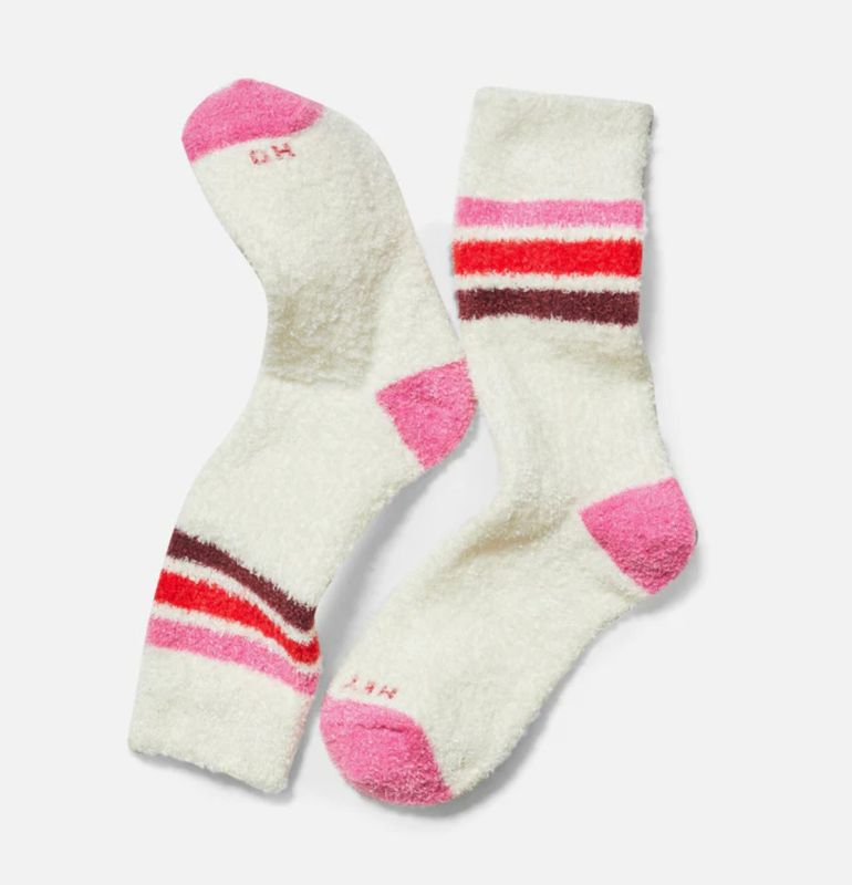 Fuzzy Sock in Warm Stripe - One Size