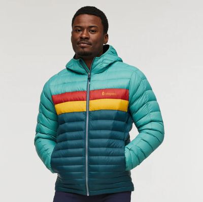 Cotopaxi Men&#39;s Fuego Down Hooded Jacket - Abyss/Coastal
