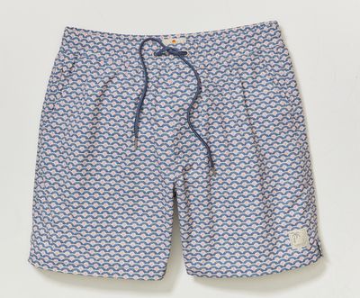 Marine Layer Lined Sport &amp; Swim Short 6&quot; in Japanese Wave