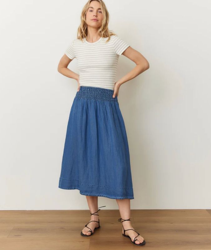 Bea Chambray Midi Skirt