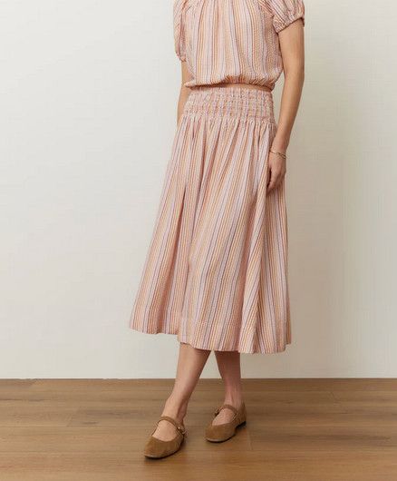 Bea Seersucker Midi Skirt