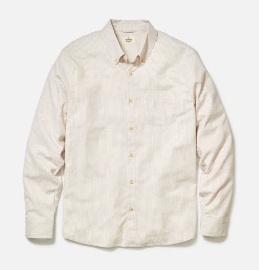 California Oxford Shirt Warm Cream Stripe
