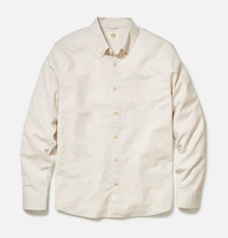 California Oxford Shirt Warm Cream Stripe