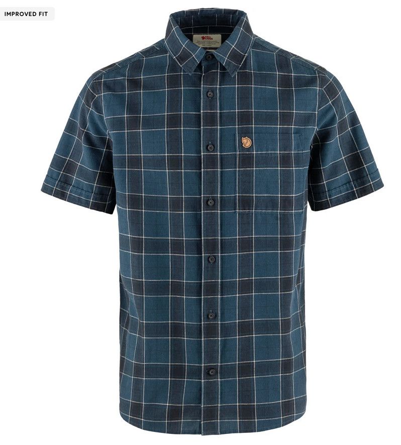 Fjallraven Ovik Travel Shirt, SS, Indigo Blue/Dark Navy