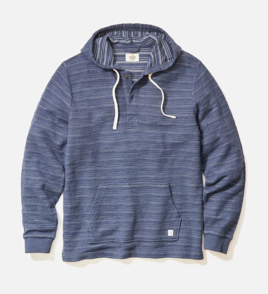 Marine Layer Portola Beach Hoodie - Navy/Natural Stripe