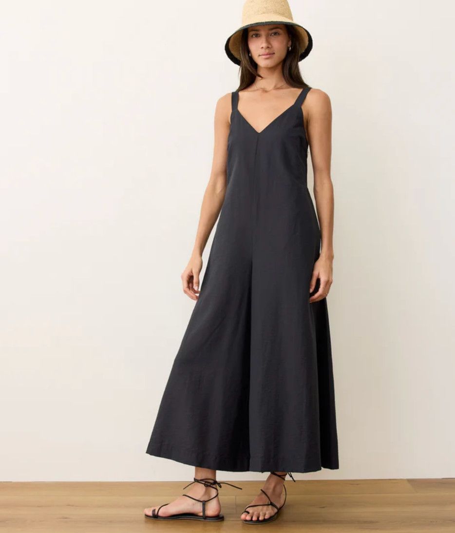 Marine Layer Cari V-Neck Jumpsuit in Black