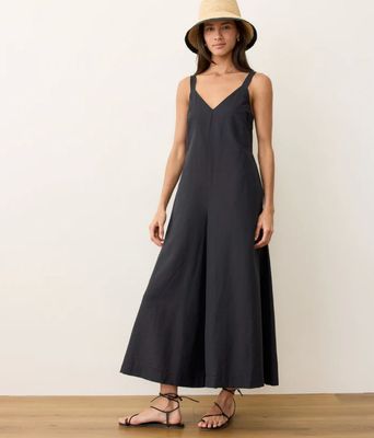 Marine Layer Cari V-Neck Jumpsuit in Black
