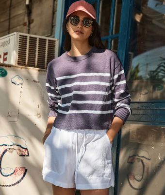 Marine Layer Linen Drawstring Short in White